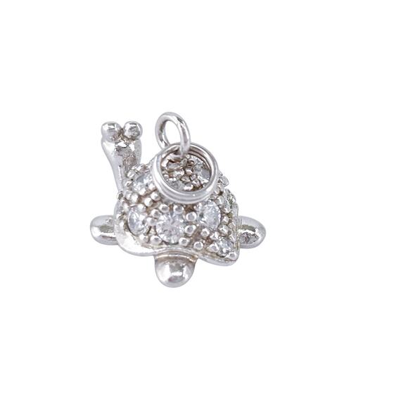 Vintage Sterling Silver 925 Turtle Pendant Charm | Dainty Animal Jewelry - Picture 4 of 10